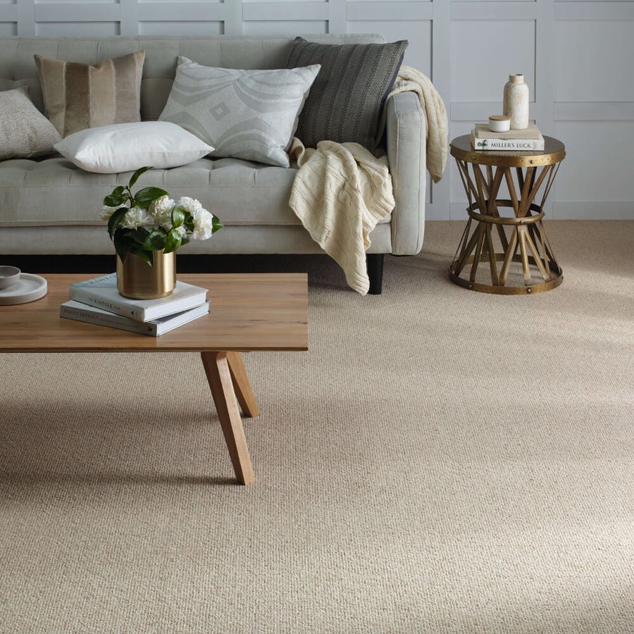 Wool carpet in a coastal living room